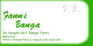 fanni banga business card